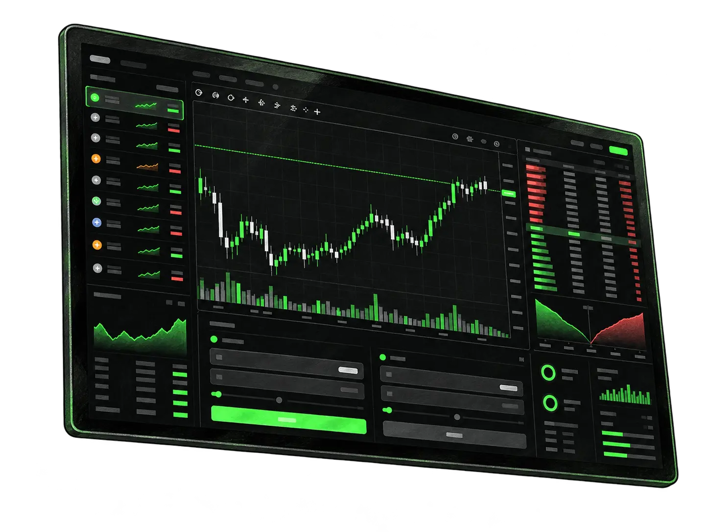 Pantalla principal de análisis de mercado